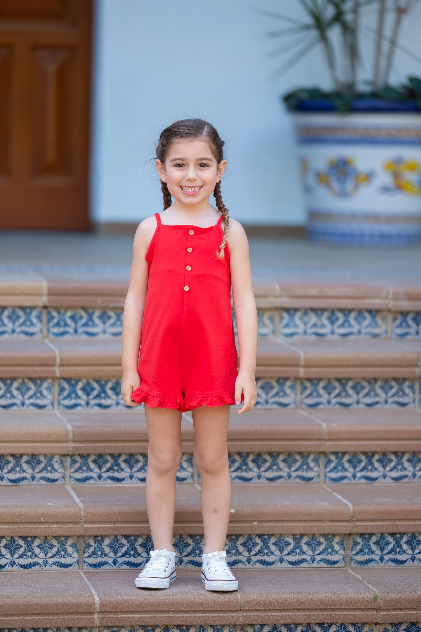 Mono Rojo algodón Polo family