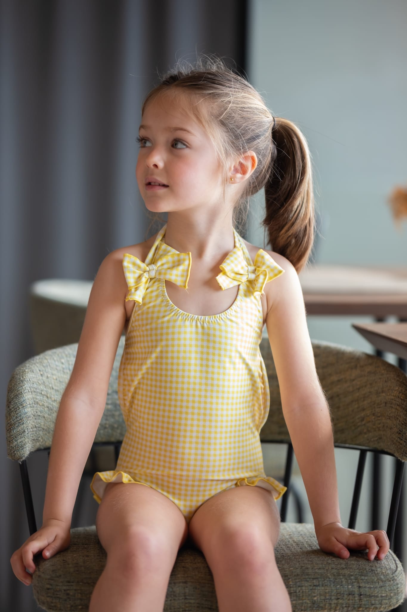 Baño Vichy Amarillo Bañador