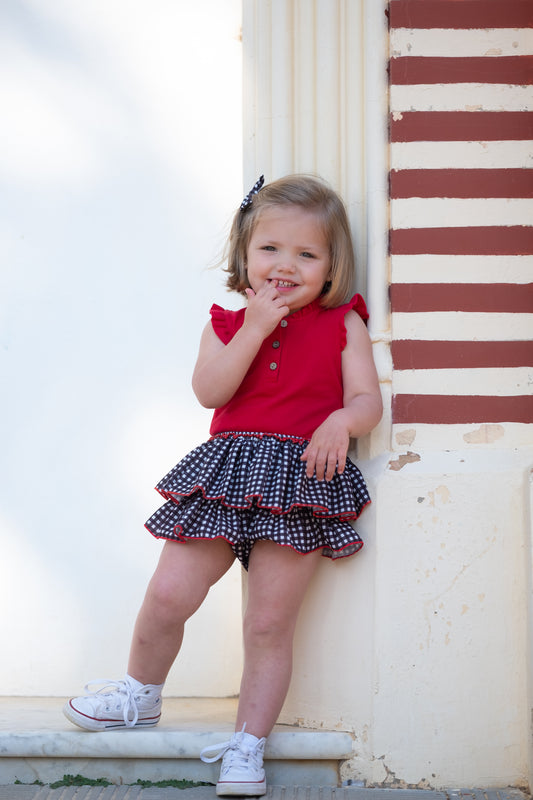 Conjunto falda Polo family rojo