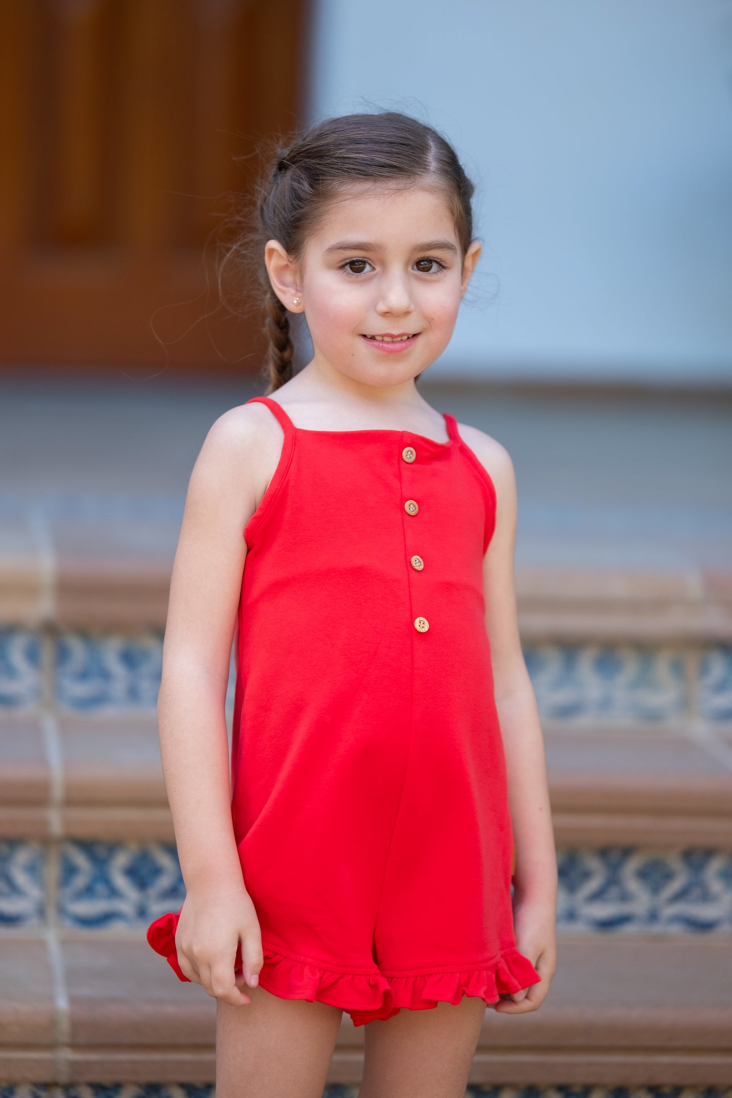 Mono Rojo algodón Polo family