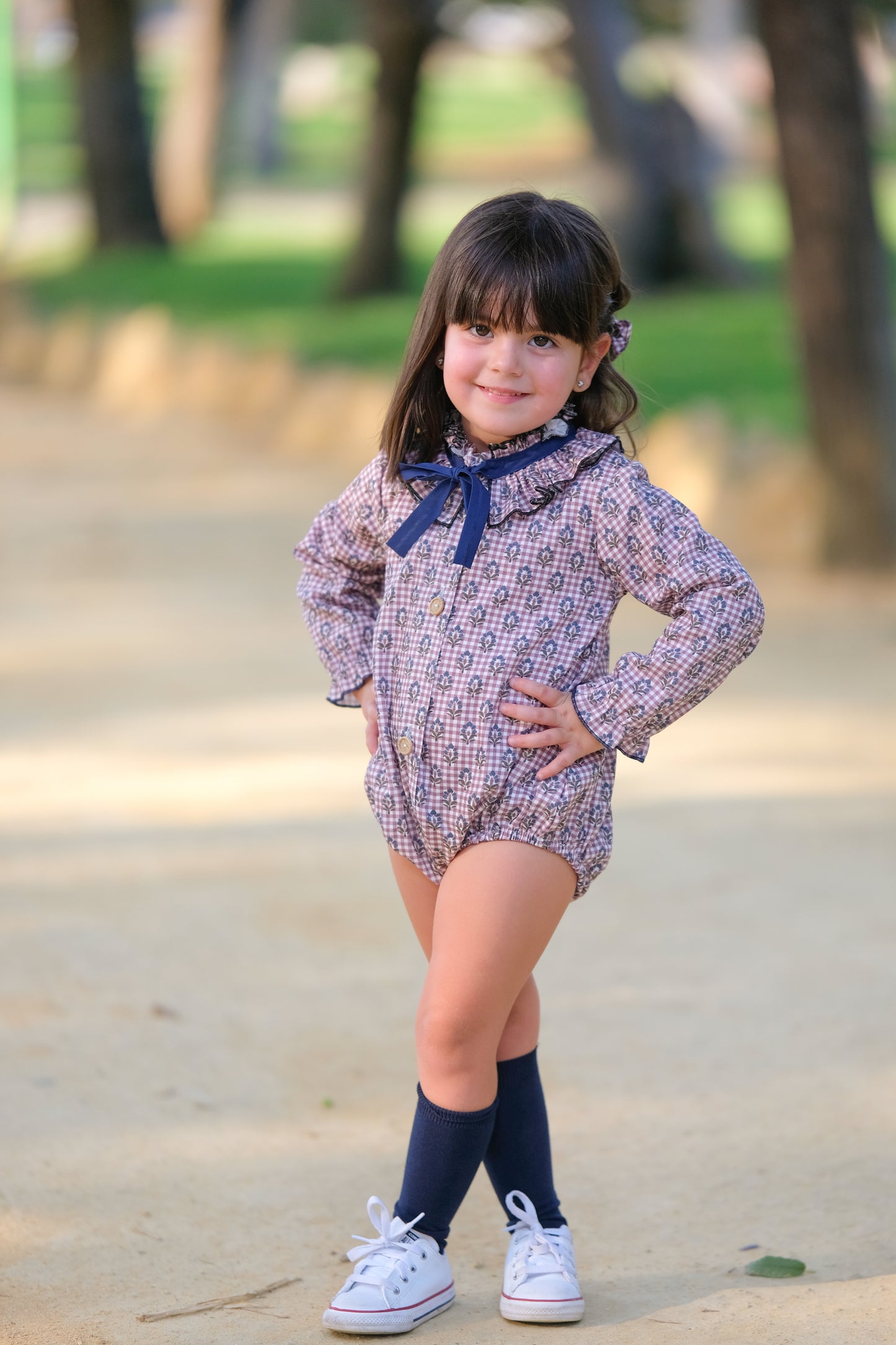 Pelele flor denim