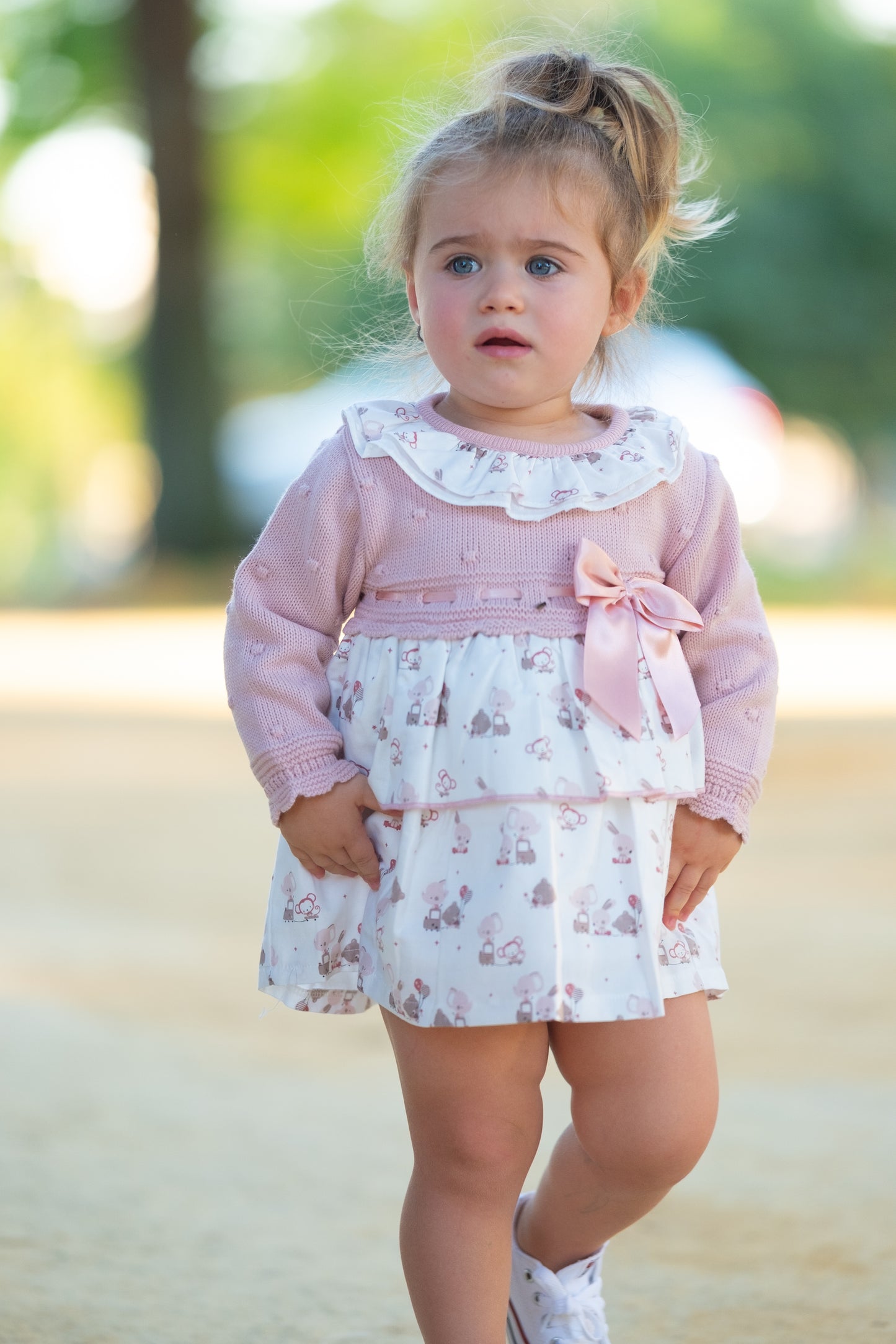 Vestido punto osito rosa