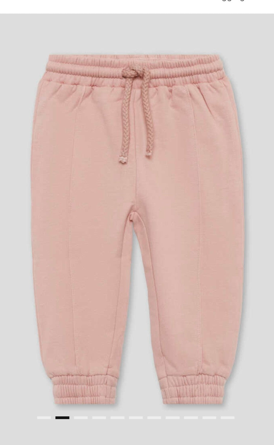 Pantalón globo felpa rosa empolvado