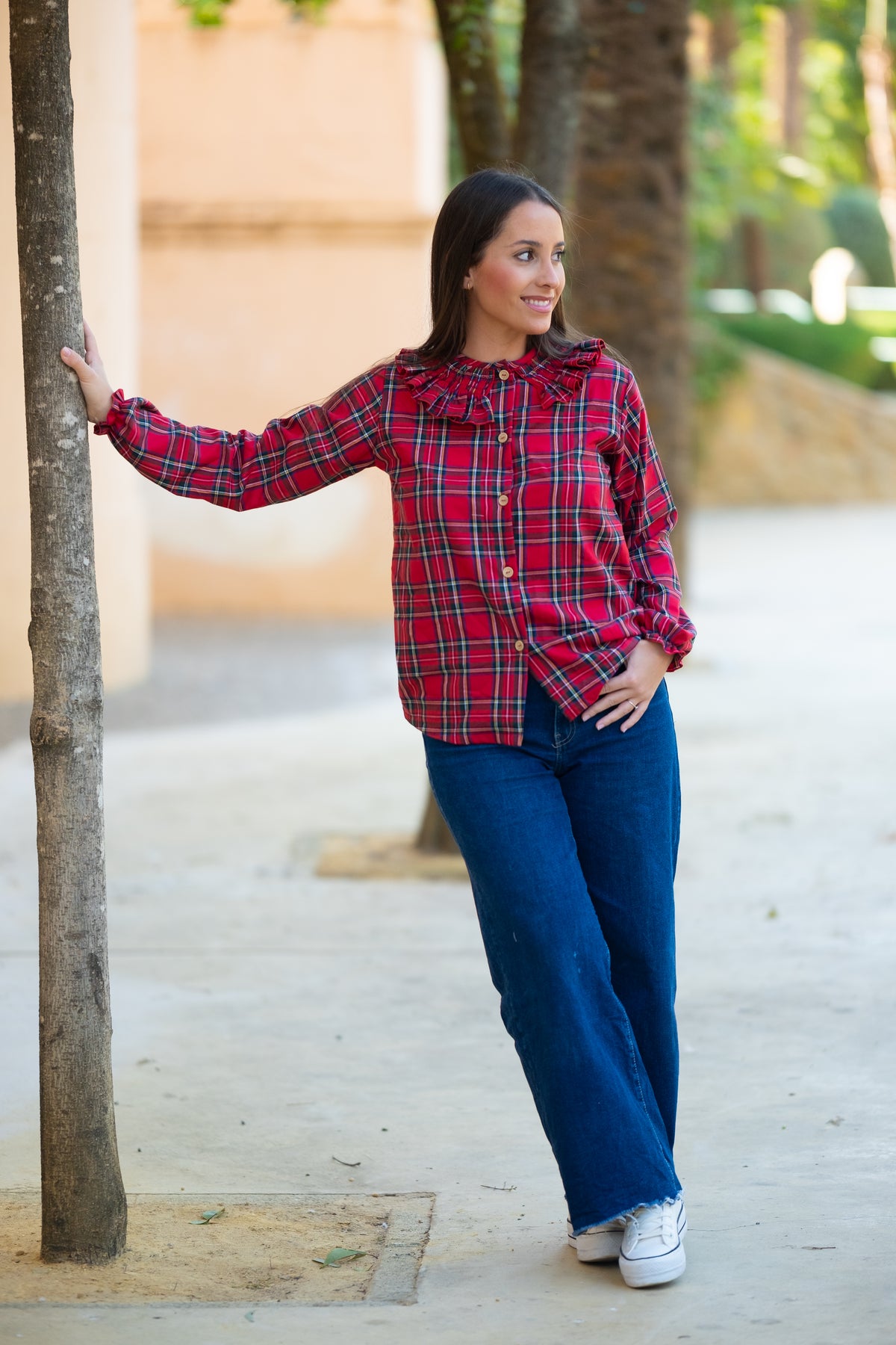 Camisa mamá cuadro tartan