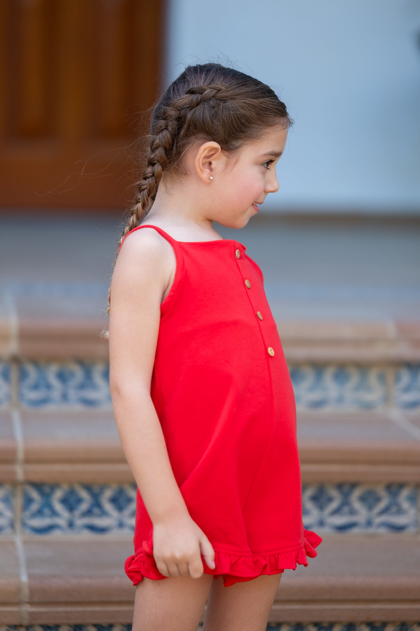 Mono Rojo algodón Polo family