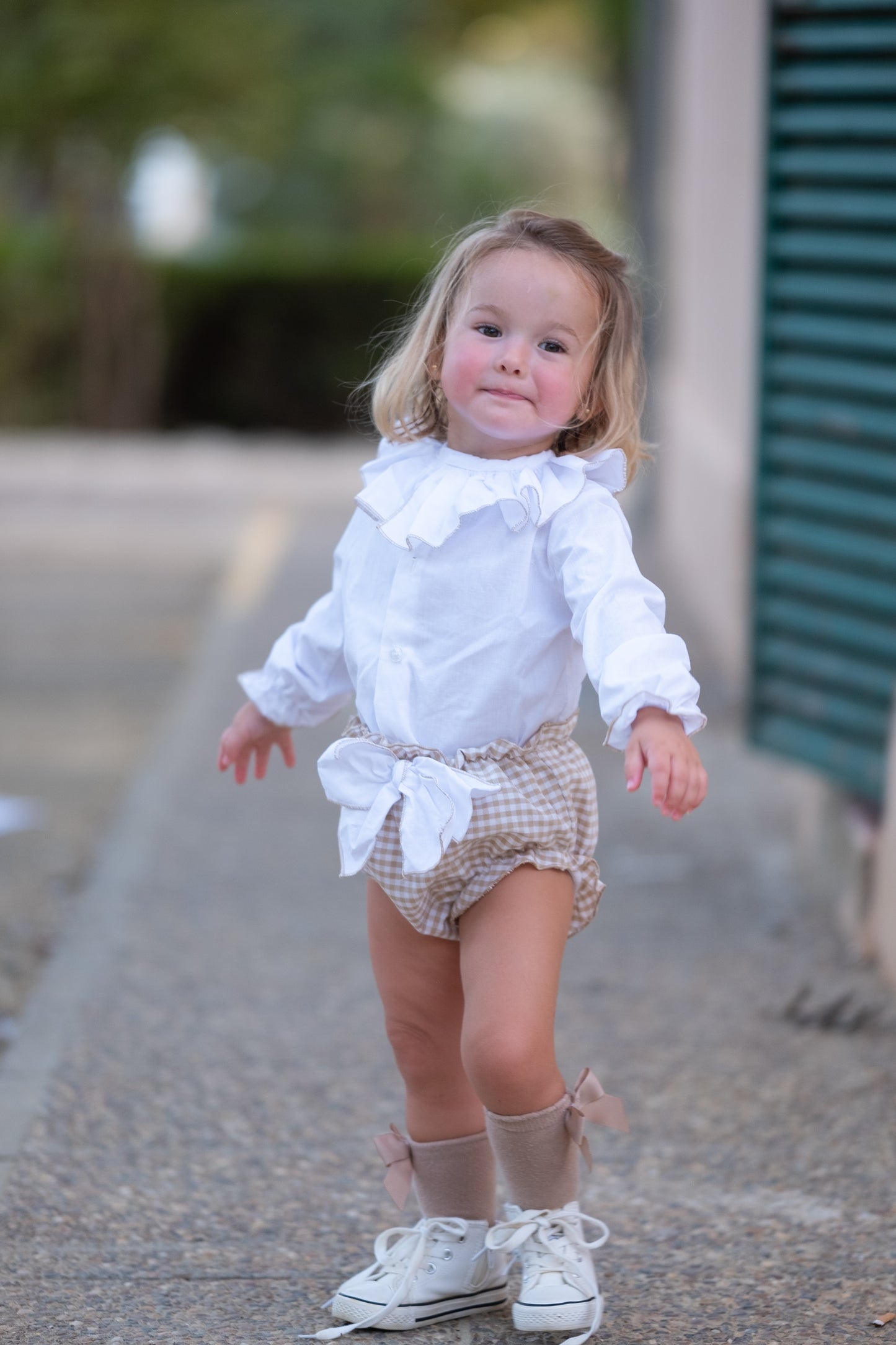 Conjunto vichi beige lazo