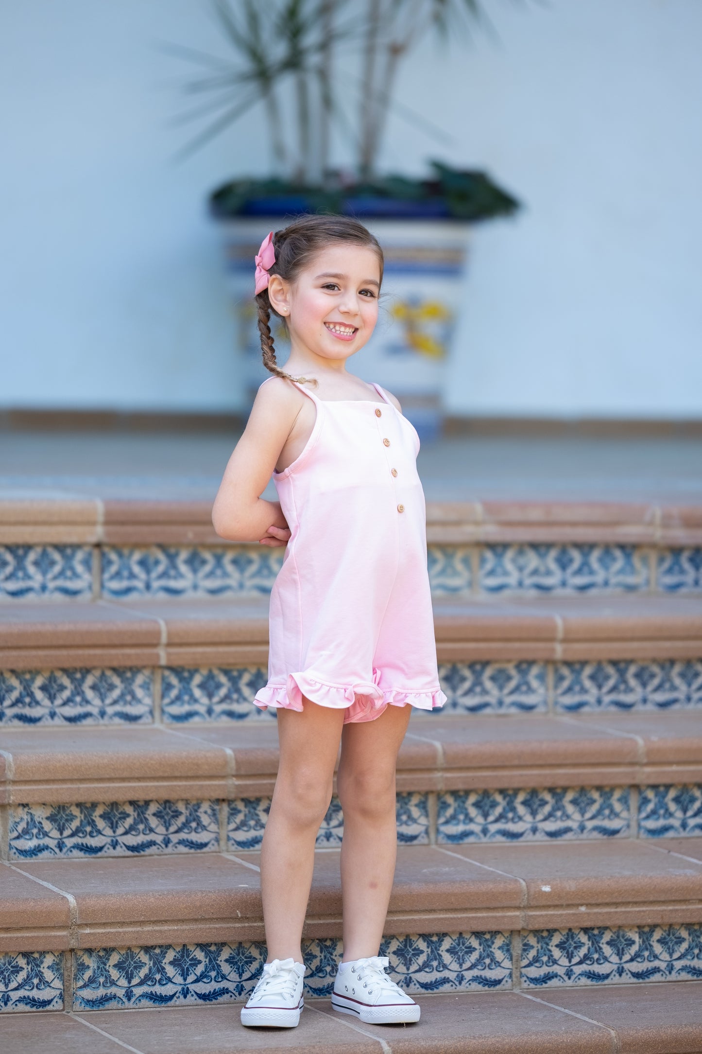 Mono Rosa algodón Polo Family